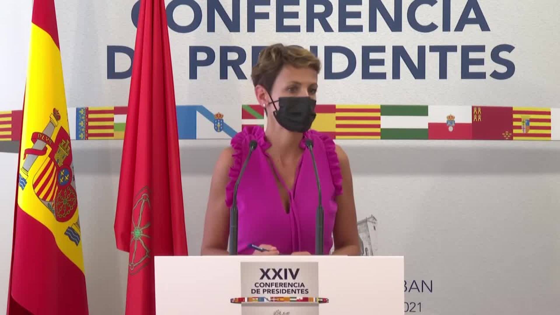 Chivite considera &quot;muy positiva&quot; la reunión entre presidentes autonómicos