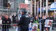 Multitudinaria protesta en Times Square contra los ataques de Israel en Gaza