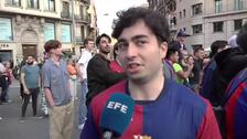 Barcelona se lanza a la calle para festejar el triplete del Barça esta temporada