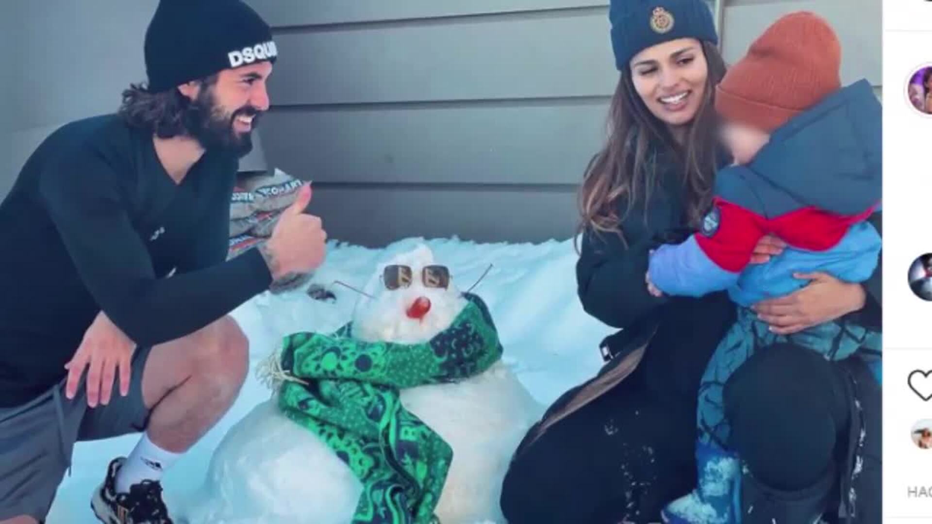 Sara Sálamo e Isco Alarcón hacen un &quot;muñeco de hielo nivel experto&quot;