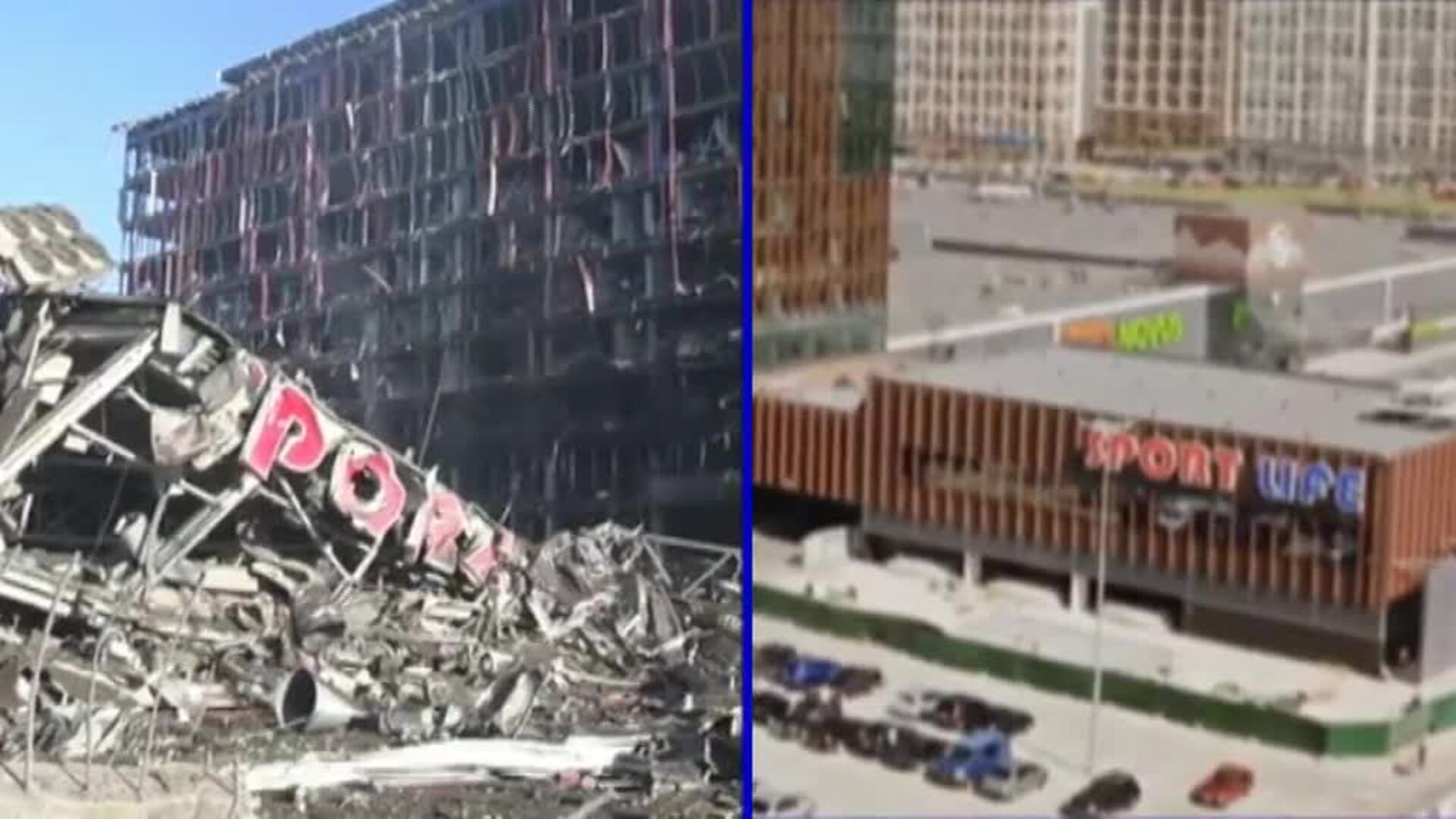 Rusia dice que había un vehículo de baterías antiaéreas en el centro comercial de Kiev bombardeado