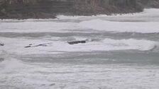 Temporal marítimo en la localidad cántabra de Suances