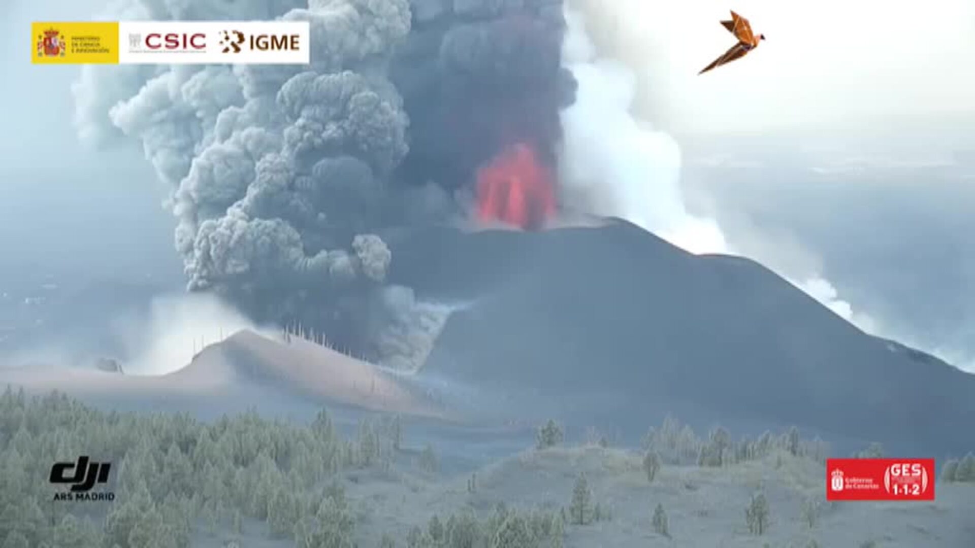 Cinco bocas y dos coladas, así evoluciona el volcán de La Palma
