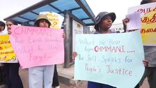 Cientos de activistas en Colombo exigen justicia para las víctimas de una fosa común