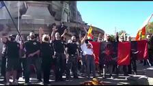 Consignas fascistas en Barcelona al final de una concentración por el 12-O