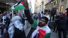 Cerca de un centenar de manifestantes protestó en Nueva York contra los bombardeos en Gaza