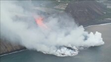 Los gases tóxicos provocados por la llegada de la lava al mar son de bajo riesgo