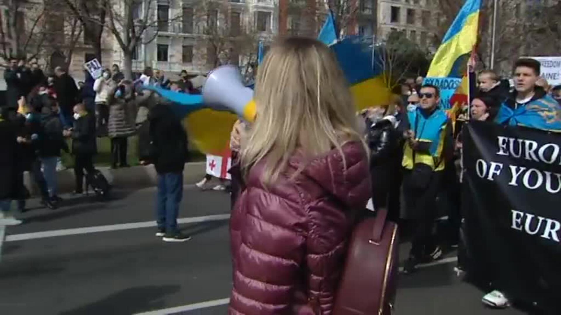 Las calles españolas gritan contra Putin