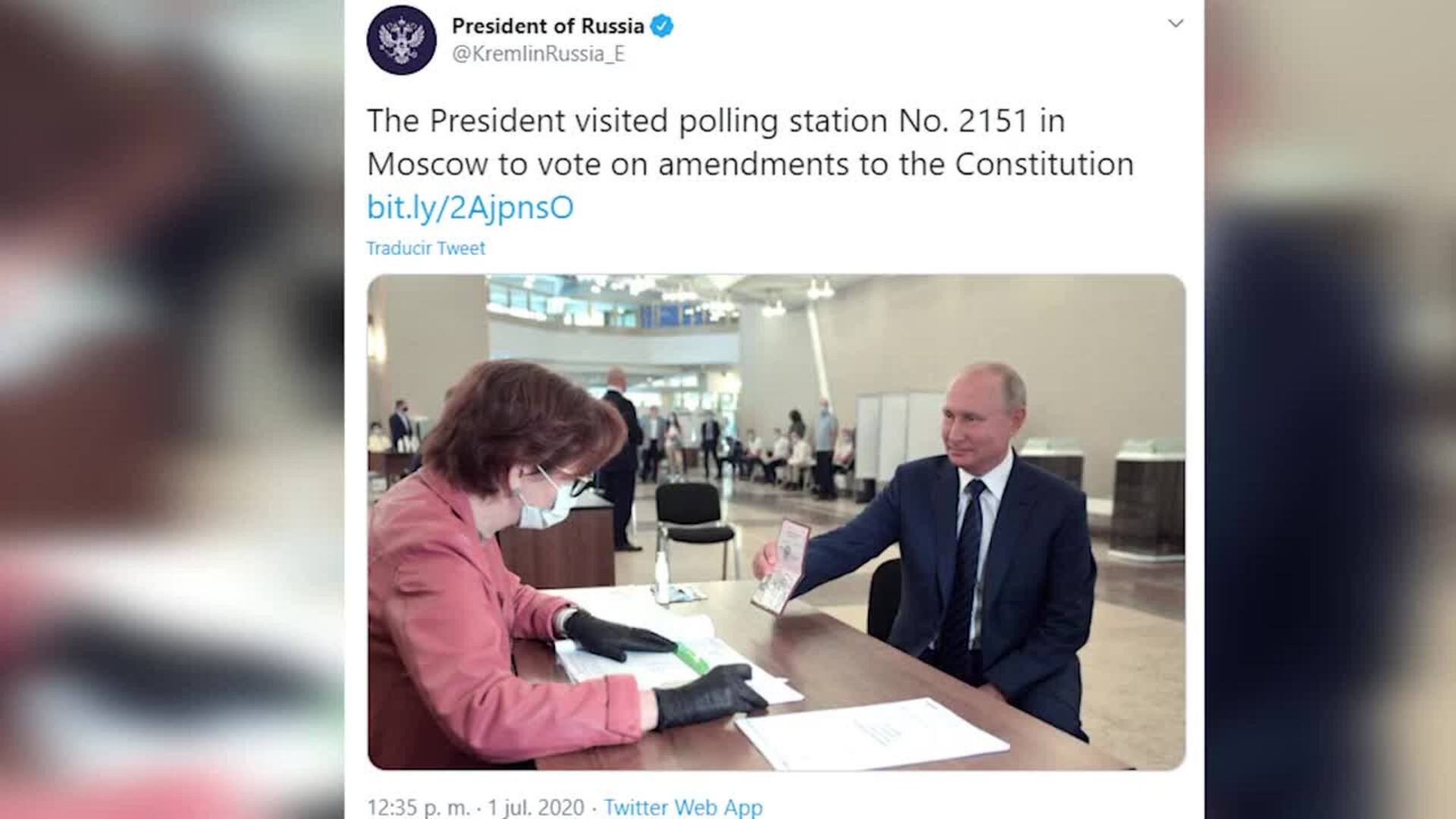 El referéndum en Rusia se salda con el 77,9 por ciento de apoyo