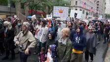 Protestas contra el gobierno de Donald Trump en Nueva York