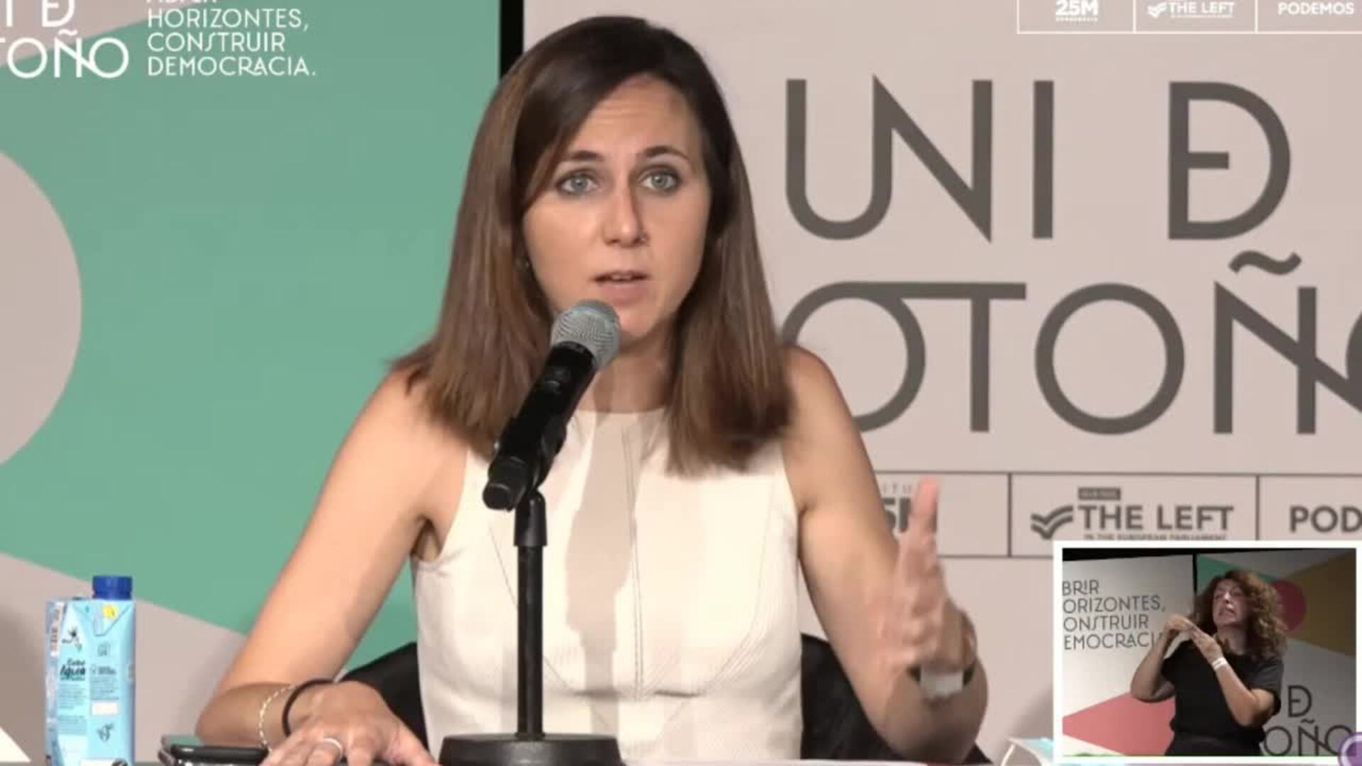 Belarra reivindica el &quot;empuje&quot; para lograr el tipo del 15% a grandes empresas