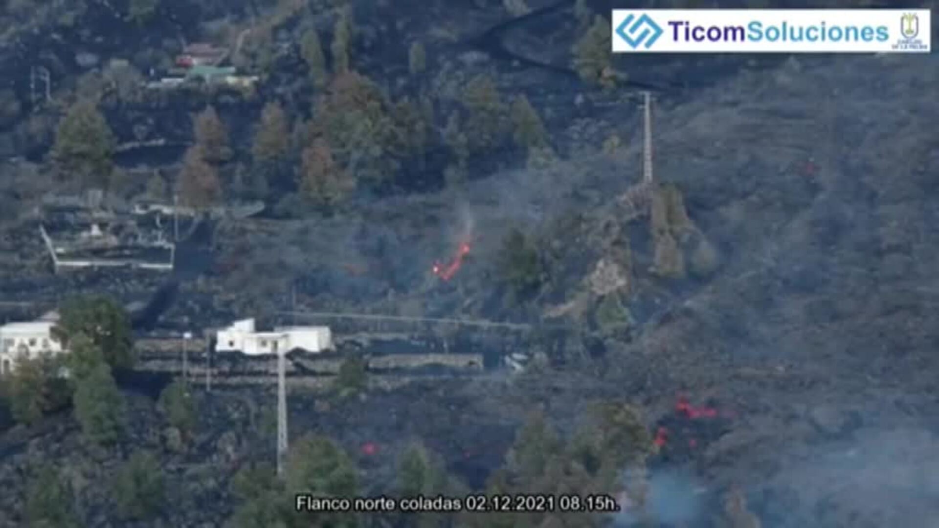 La erupción mantiene su fuerza efusiva desde la zona norte del volcán
