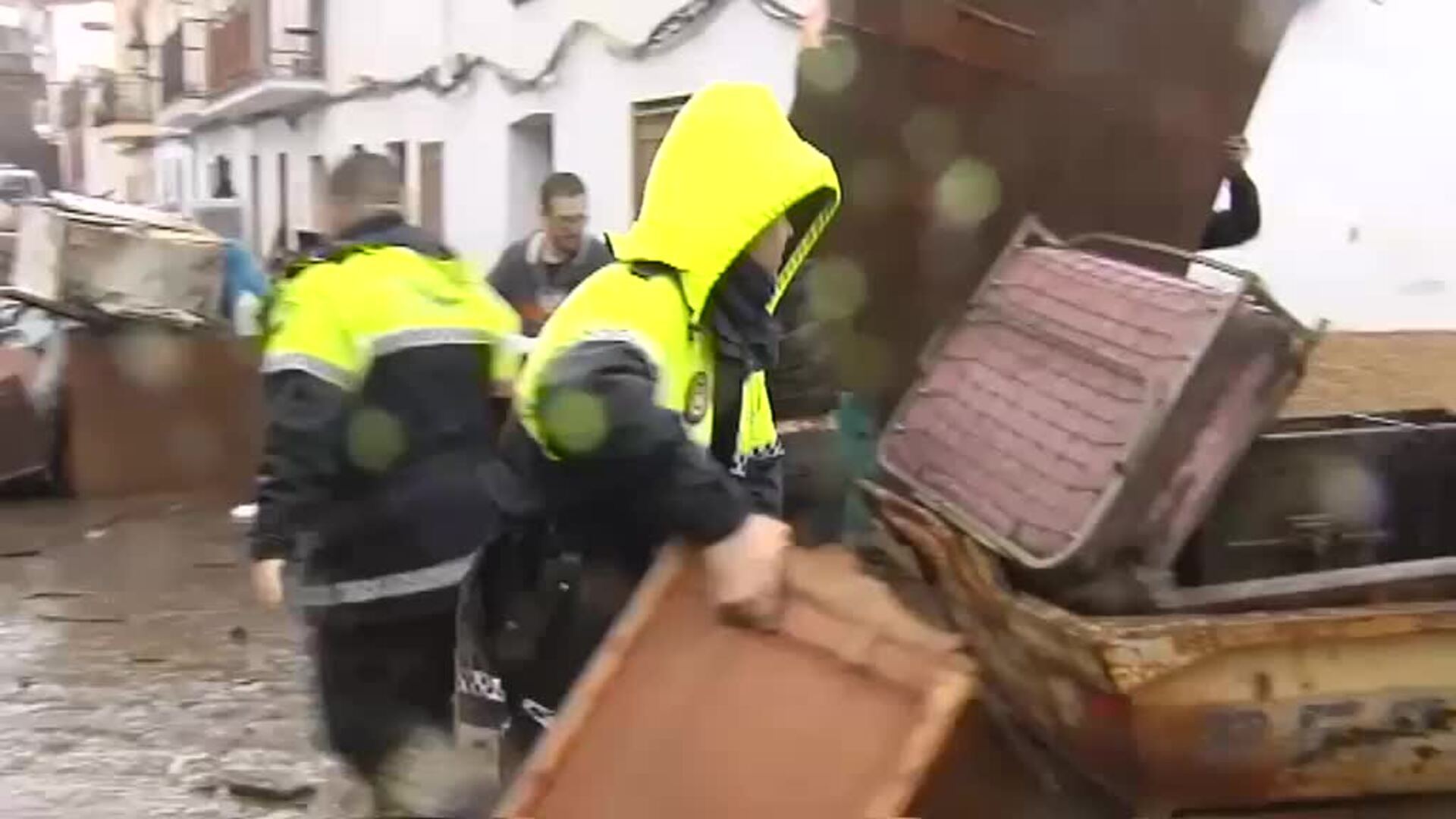 La lluvia en Nerva, Huelva, provoca numerosos destrozos en casas y negocios