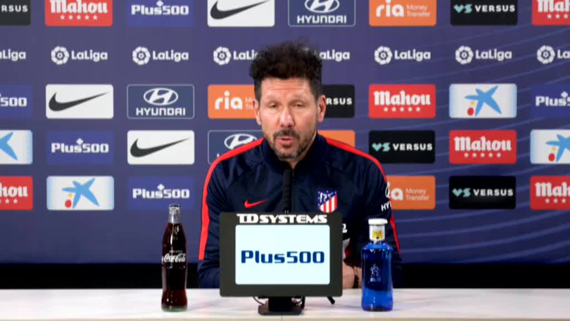 Simeone: &quot;Hace diez años que pensamos solo en el partido a partido&quot;
