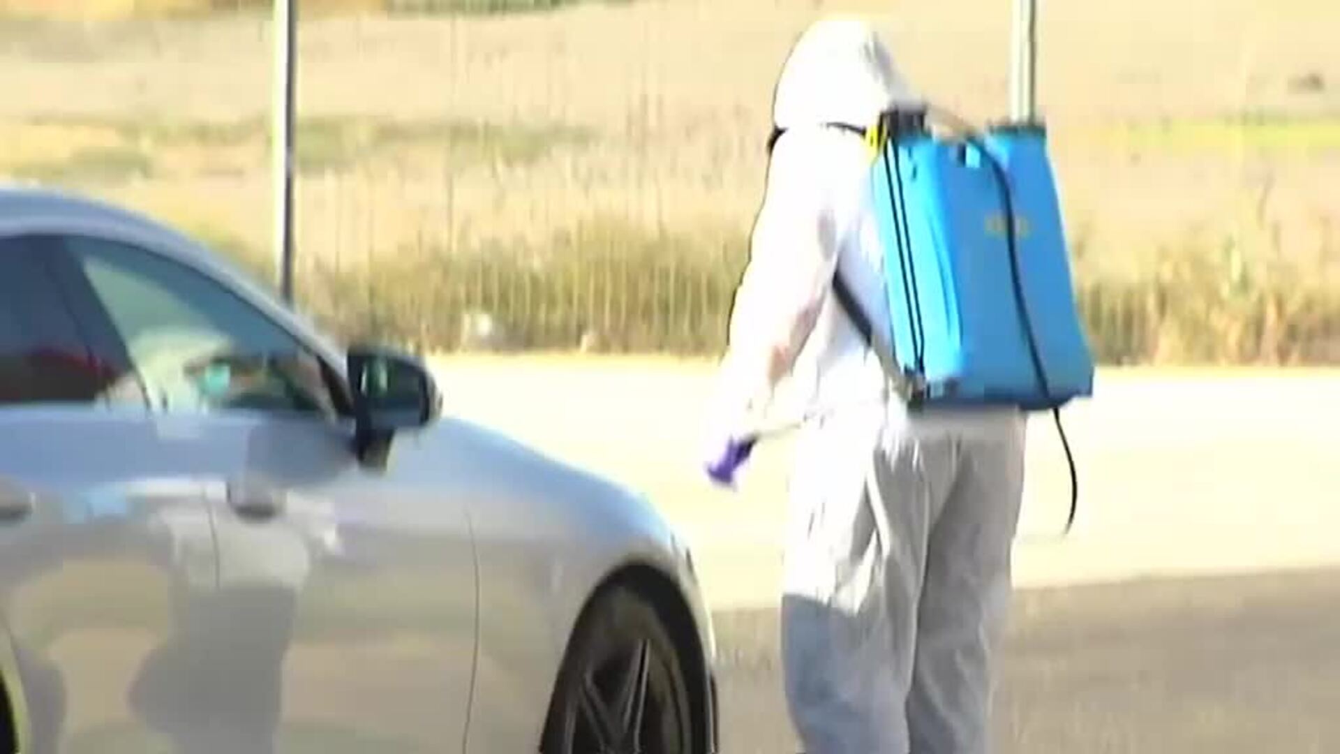 El Sevilla F.C., desinfección antes del entrenamiento