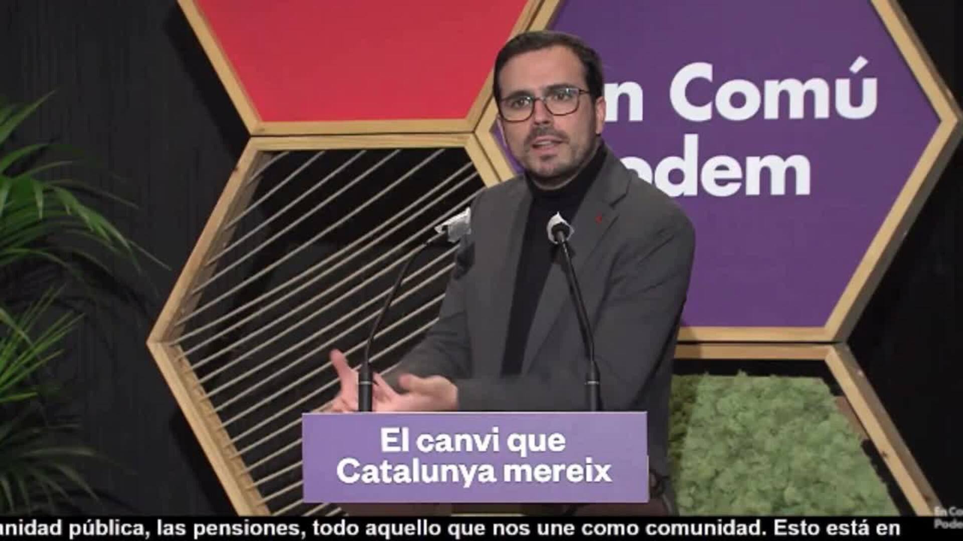 Garzón reprocha al independentismo suscribir la &quot;política de recortes&quot; del PP