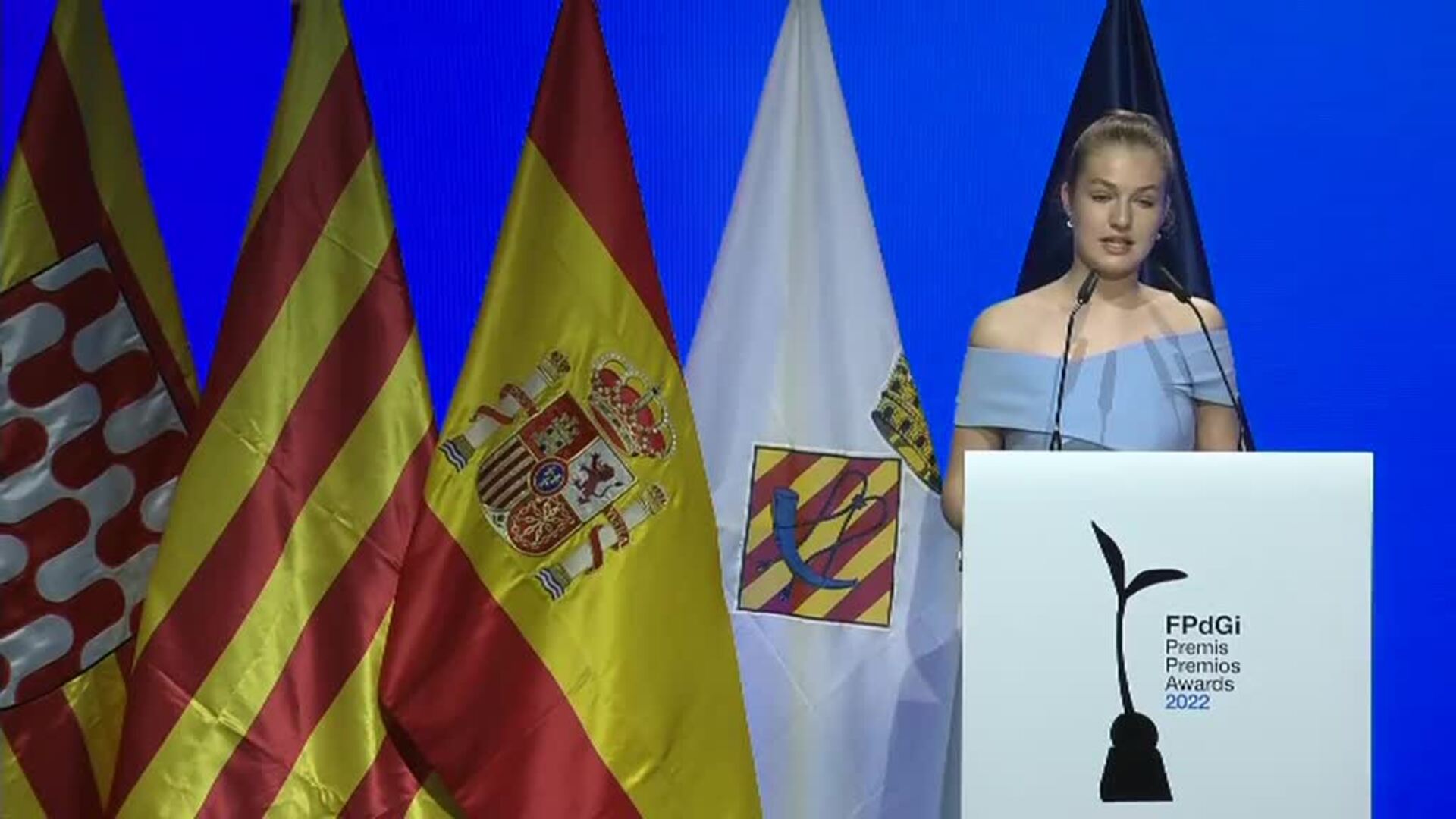 Primeras palabras en catalán de la infanta Leonor en los Premios Princesa de Girona