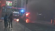 Arde un contenedor en los aledaños del estadio de San Mamés