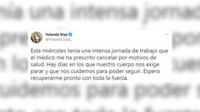 La ministra Yolanda Díaz cancela su agenda por motivos de salud en plena negociación de los ERTE