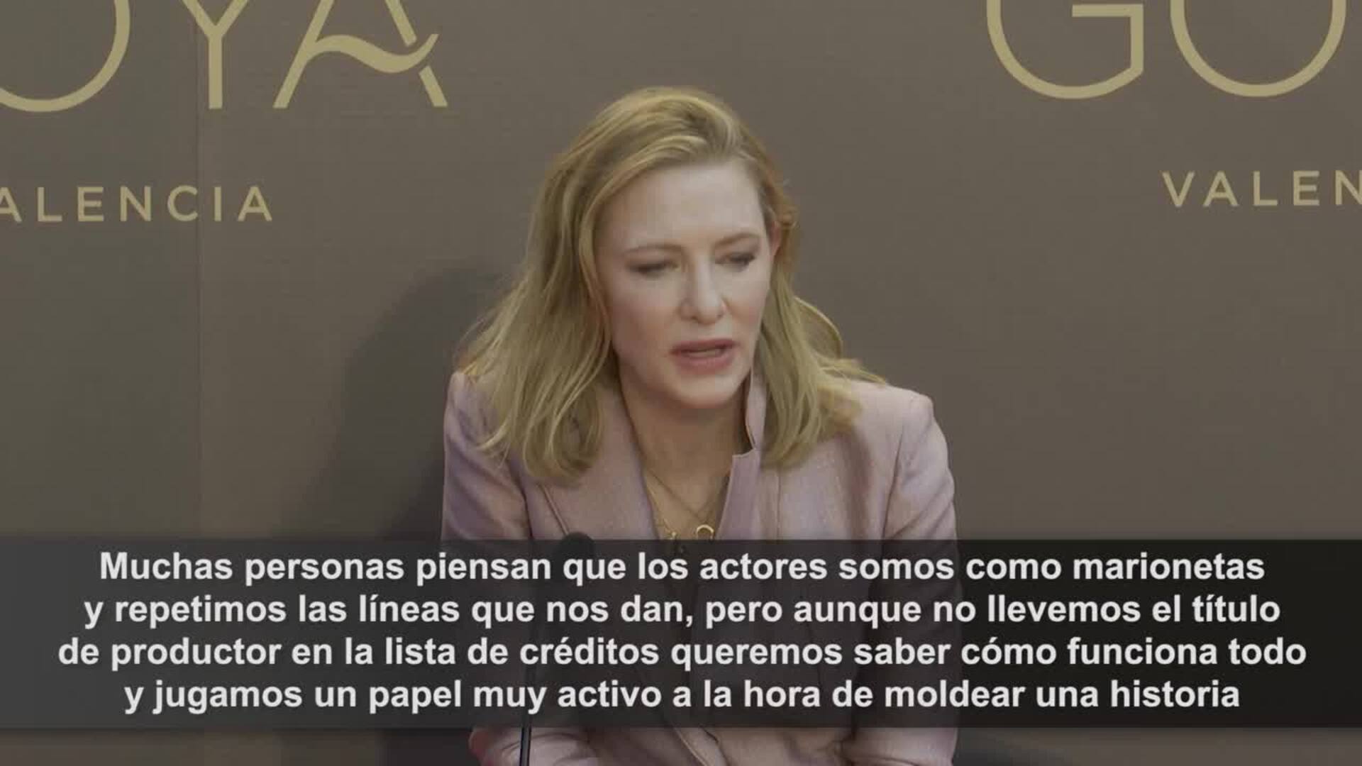 Cate Blanchett asegura que es un &quot;honor&quot; recibir el Premio Goya Internacional