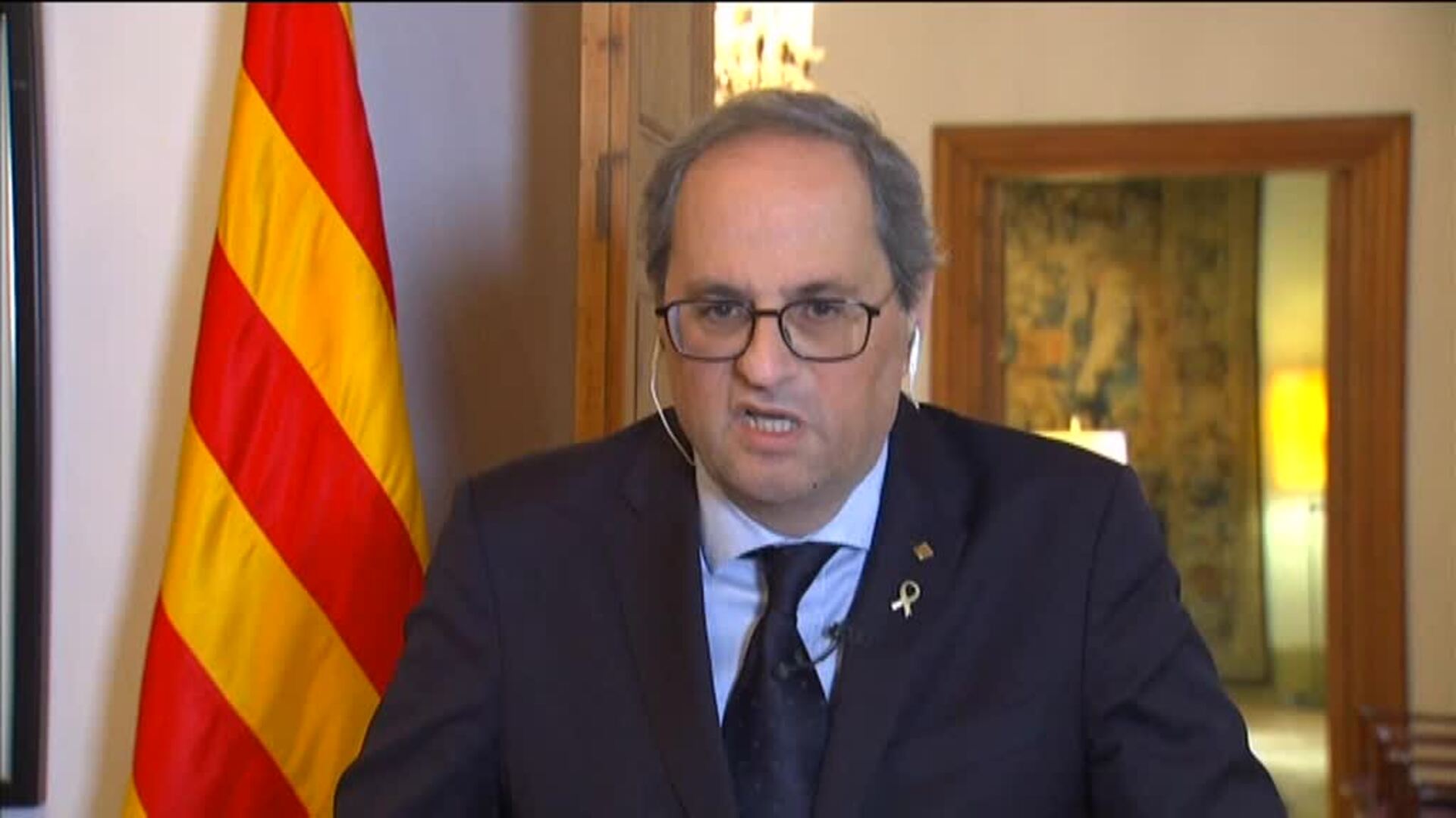 Torra entiende la prórroga del estado de alarma y tiende la mano a Sánchez