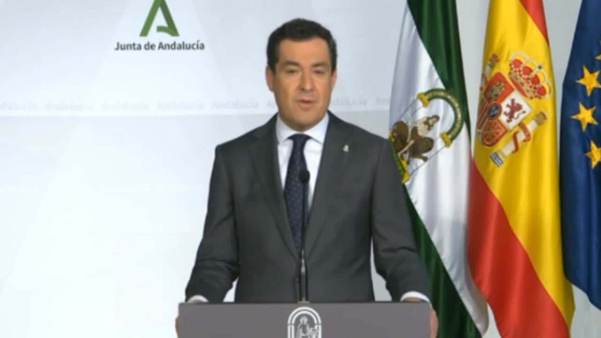 Moreno anuncia que las provincias de Andalucía permanecerán cerradas