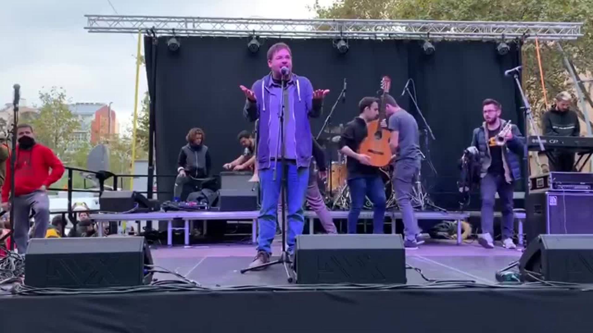 Fachin, en el acto de Tsunami Democràtic, critica a Marlaska