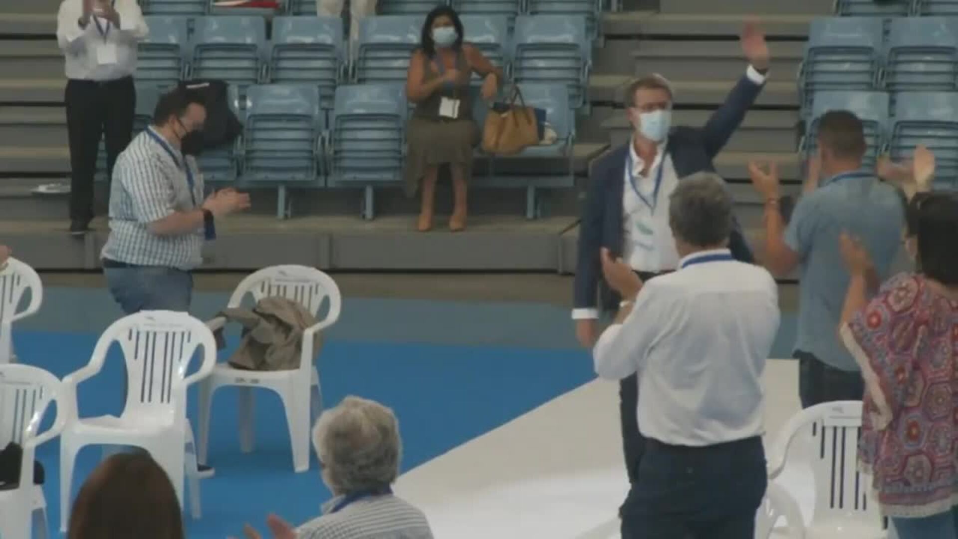 Llegada de Feijóo al 17º Congreso del PPdeG en Santiago de Compostela