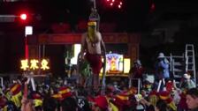 Taiwaneses celebran un espectáculo pirotécnico por el Año Nuevo Lunar