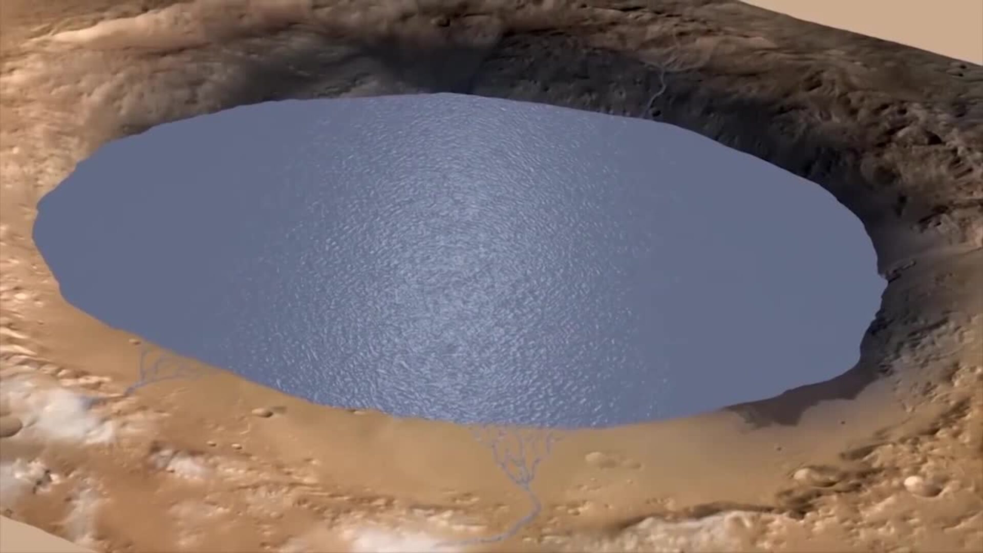 Huellas geológicas de una megainundación en el ecuador de Marte