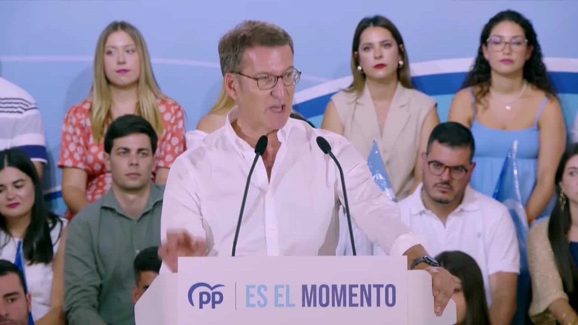 José María Aznar, Alberto Núñez Feijóo y Fernando López Miras, esta mañana, en Murcia