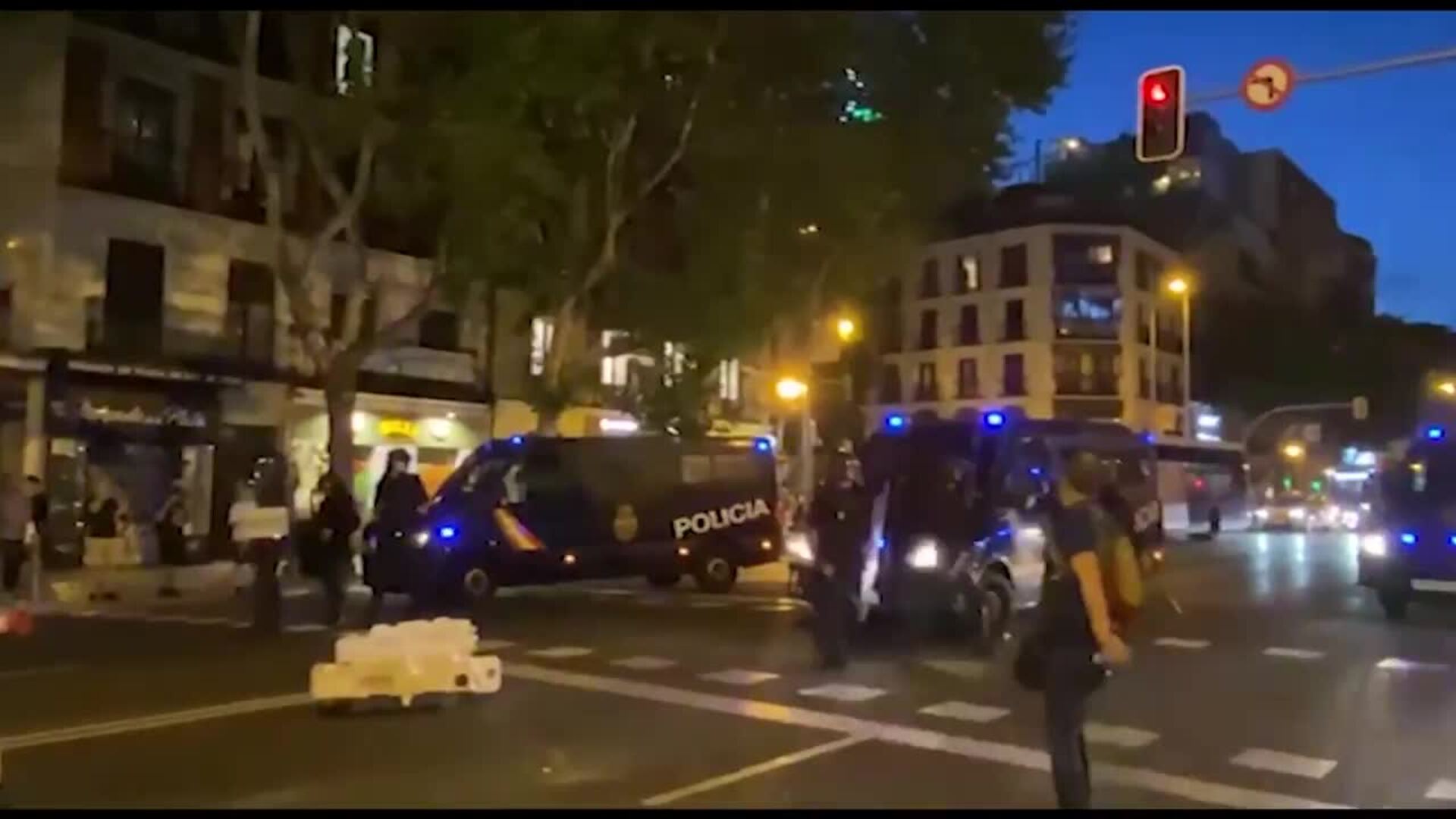 Enfrentamientos entre manifestantes y Policía en Madrid
