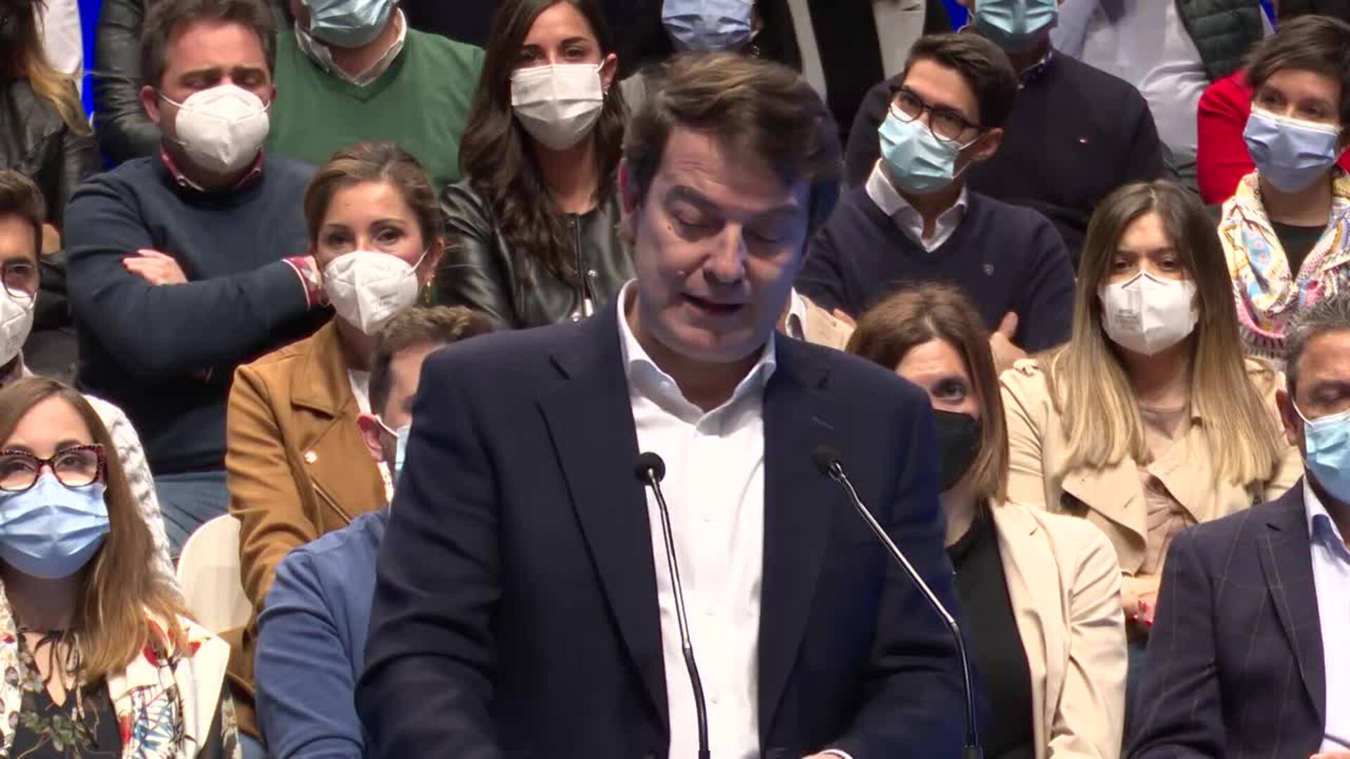 Mañueco destaca la &quot;ola imparable&quot; de optimismo generada por Feijóo