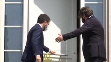 Puigdemont y Aragonès exhiben en Waterloo unidad independentista a la espera de los indultos