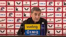 Valverde destaca que el Athletic "volverá a jugar en Europa por segundo año consecutivo"