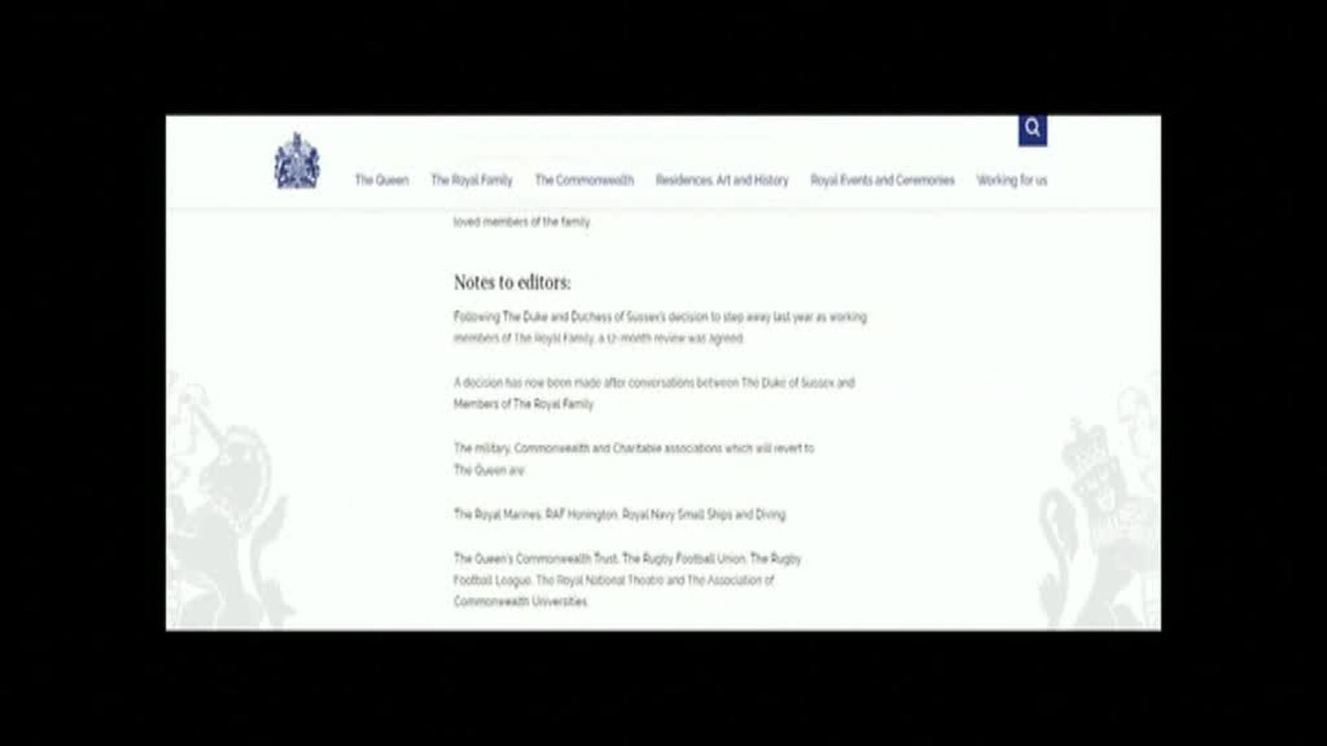 Los duques de Sussex no retomarán sus compromisos con la realeza británica