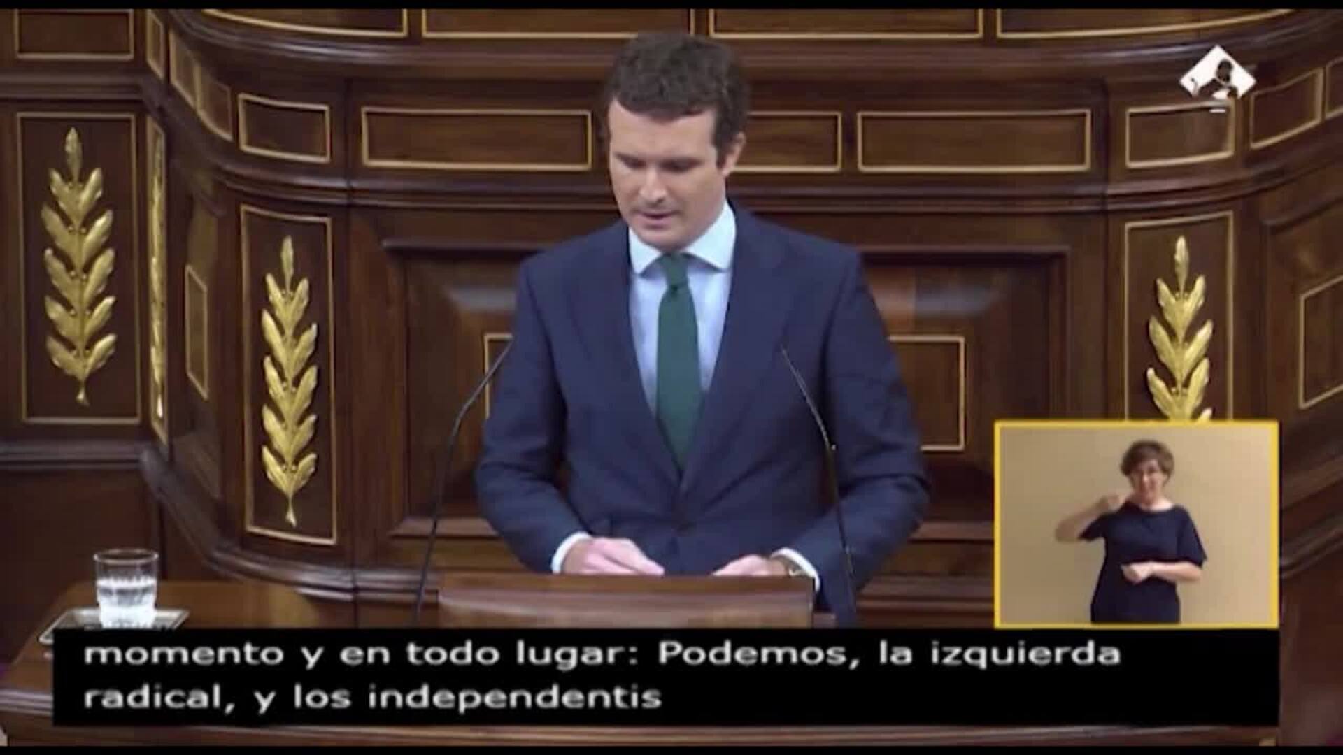 Casado a Sánchez: Su investidura es &quot;la historia de un fracaso&quot;