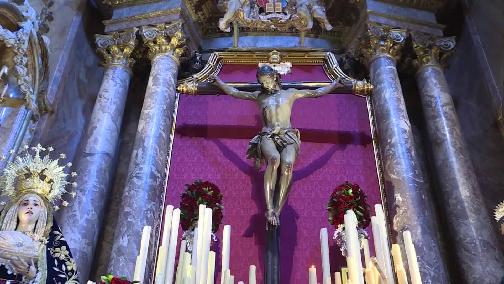 La Basílica Pontificia de San Miguel expone a sus santos este Domingo de Ramos