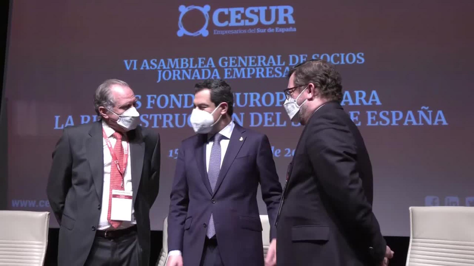 Moreno reivindica Andalucía como &quot;refugio seguro para la inversión&quot; frente a la &quot;tormenta&quot; en España