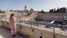 Celebración de la bendición sacerdotal en el Muro de las Lamentaciones de Jerusalén