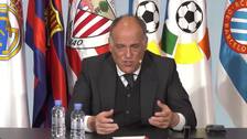 Javier Tebas: «Me sorprende que un empresario del nivel de Florentino se equivoque así»