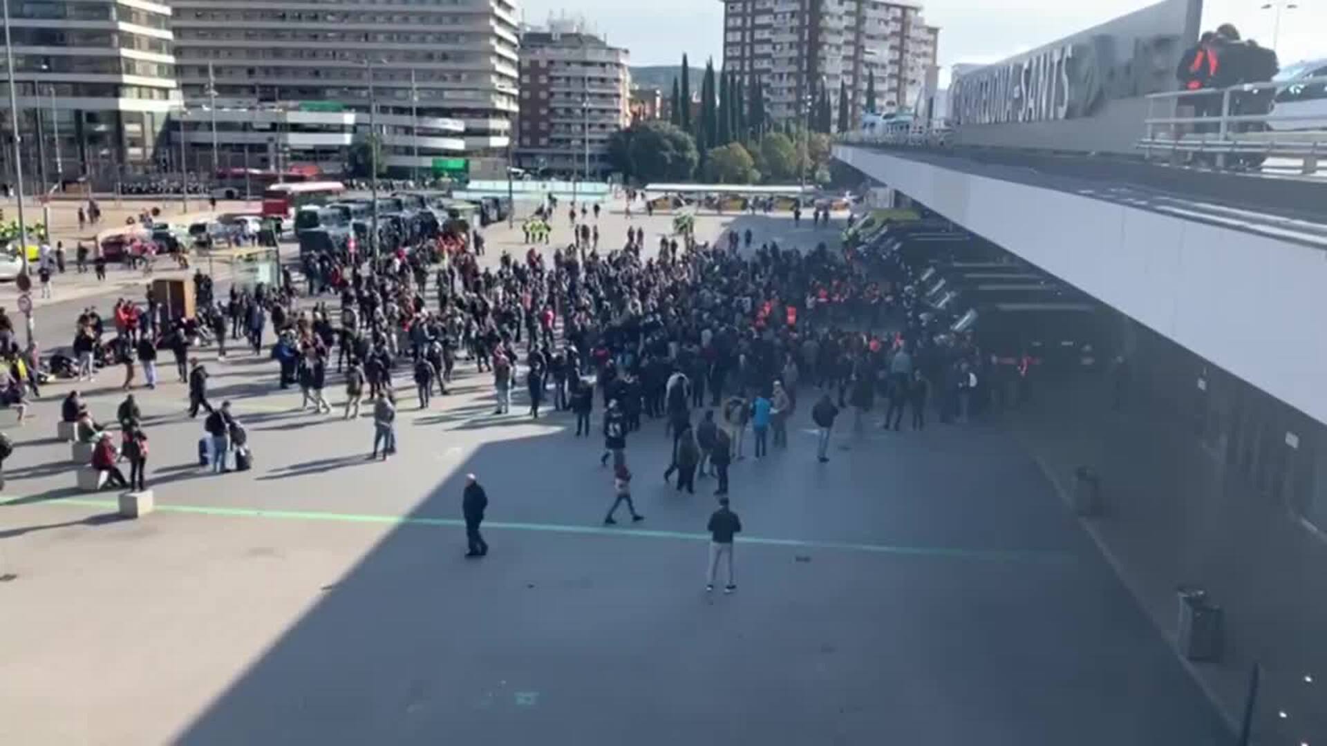 Se reduce a unos 400 el número de concentrados en Barcelona Sants