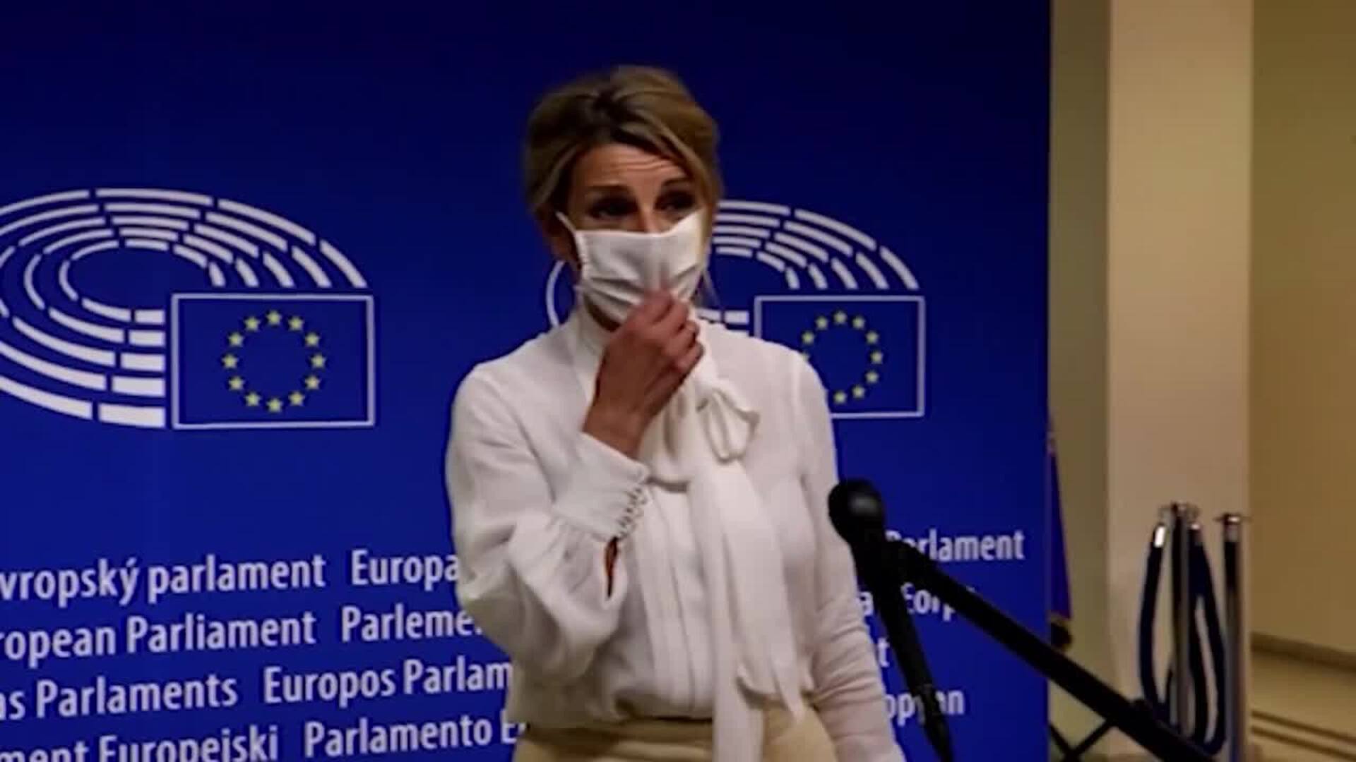 Díaz destaca la &quot;buena acogida&quot; de la reforma laboral en sus reuniones en Bruselas