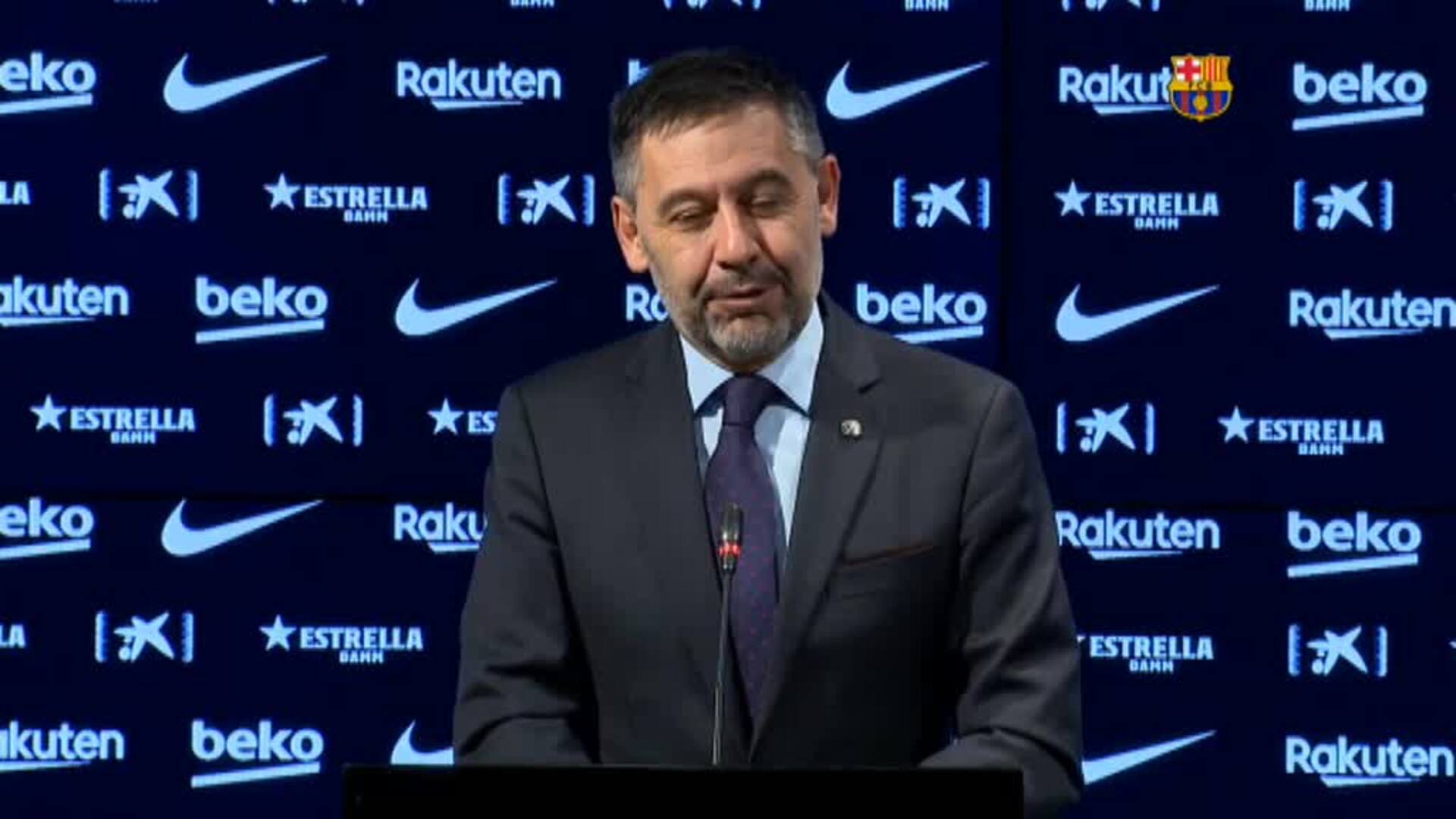 Bartomeu dice que nunca se la pasado por la cabeza dimitir