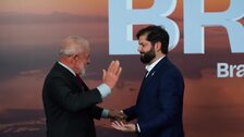 Lula recibe a Boric en el marco del foro de los BRICS