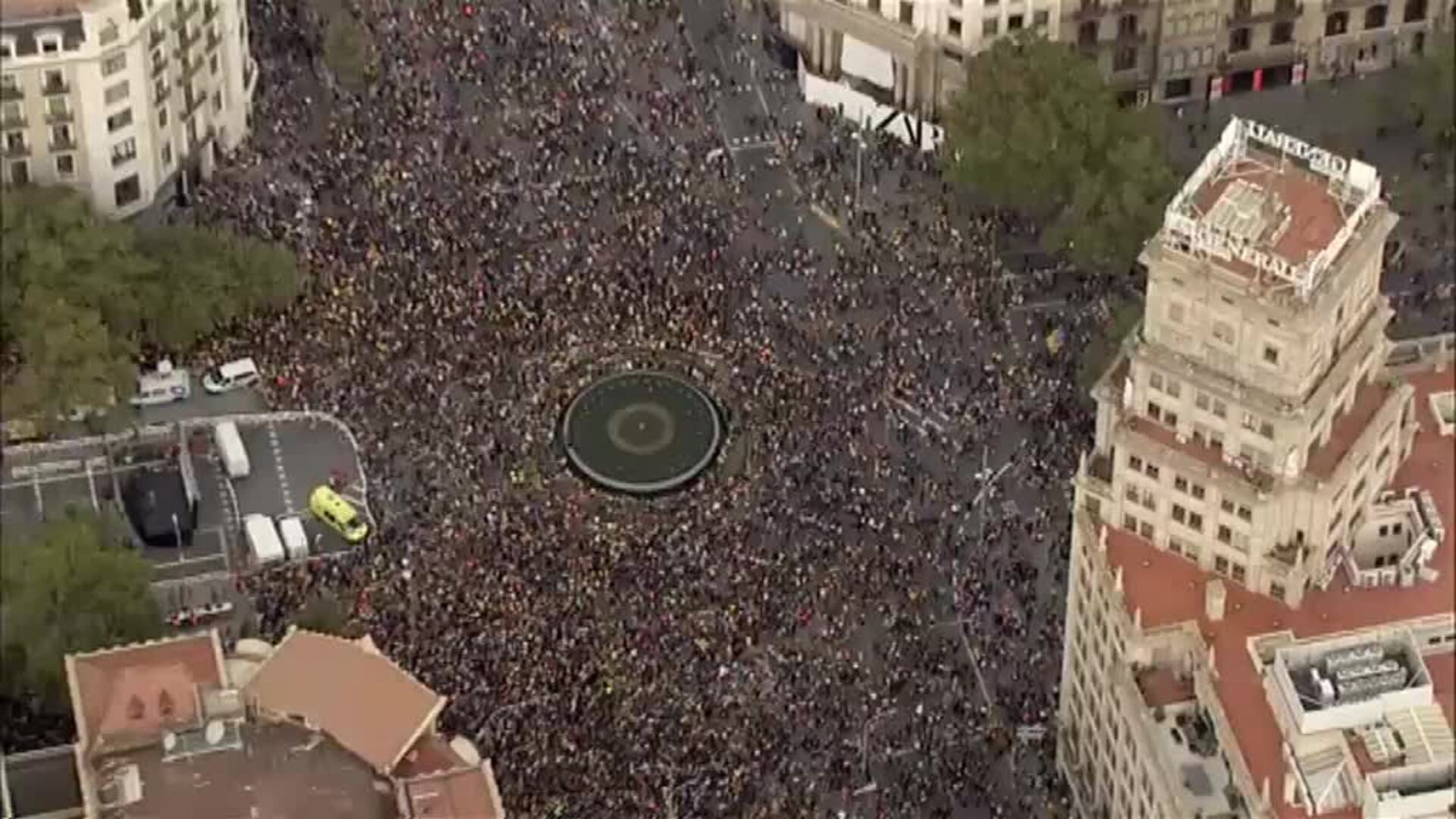 Más de medio millón de asistentes en la manifestación de esta tarde en Barcelona según la Guardia Urbana