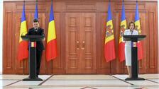 La presidenta de Moldavia recibe al presidente de Rumanía en Chisinau