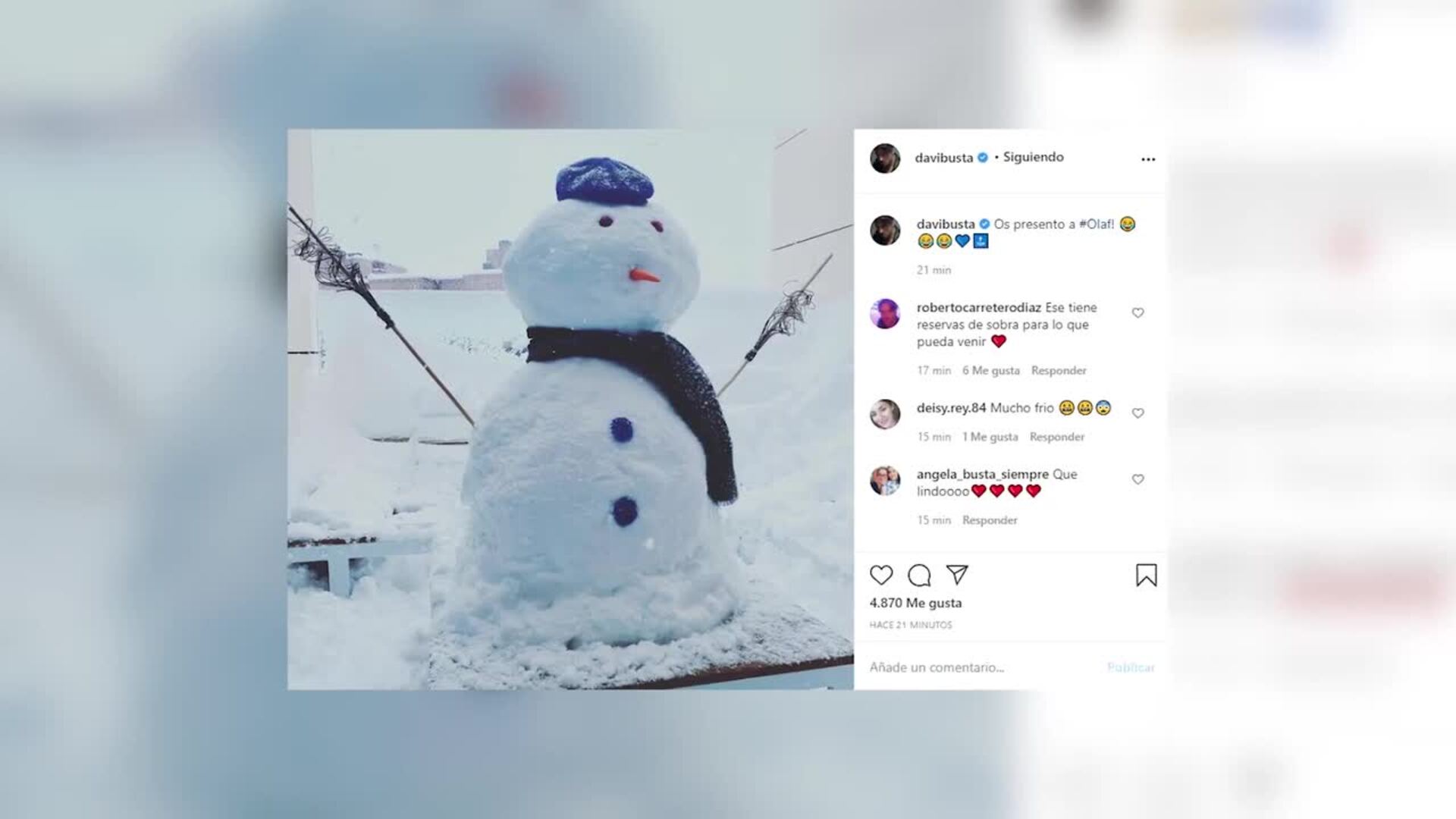 Los famosos disfrutan de la nieve producida por &#039;Filomena&#039;