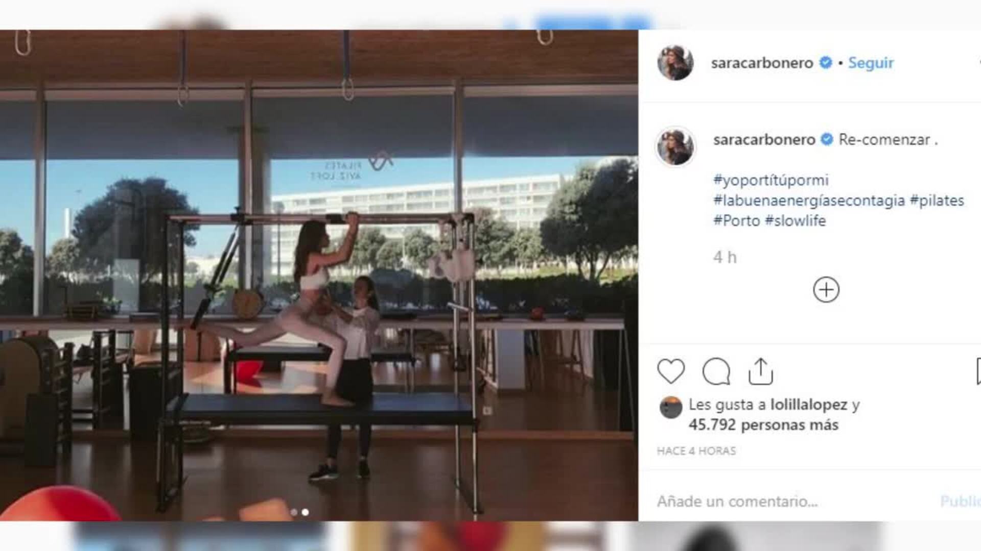 Sara Carbonero nos sorprende con su vuelta al pilates