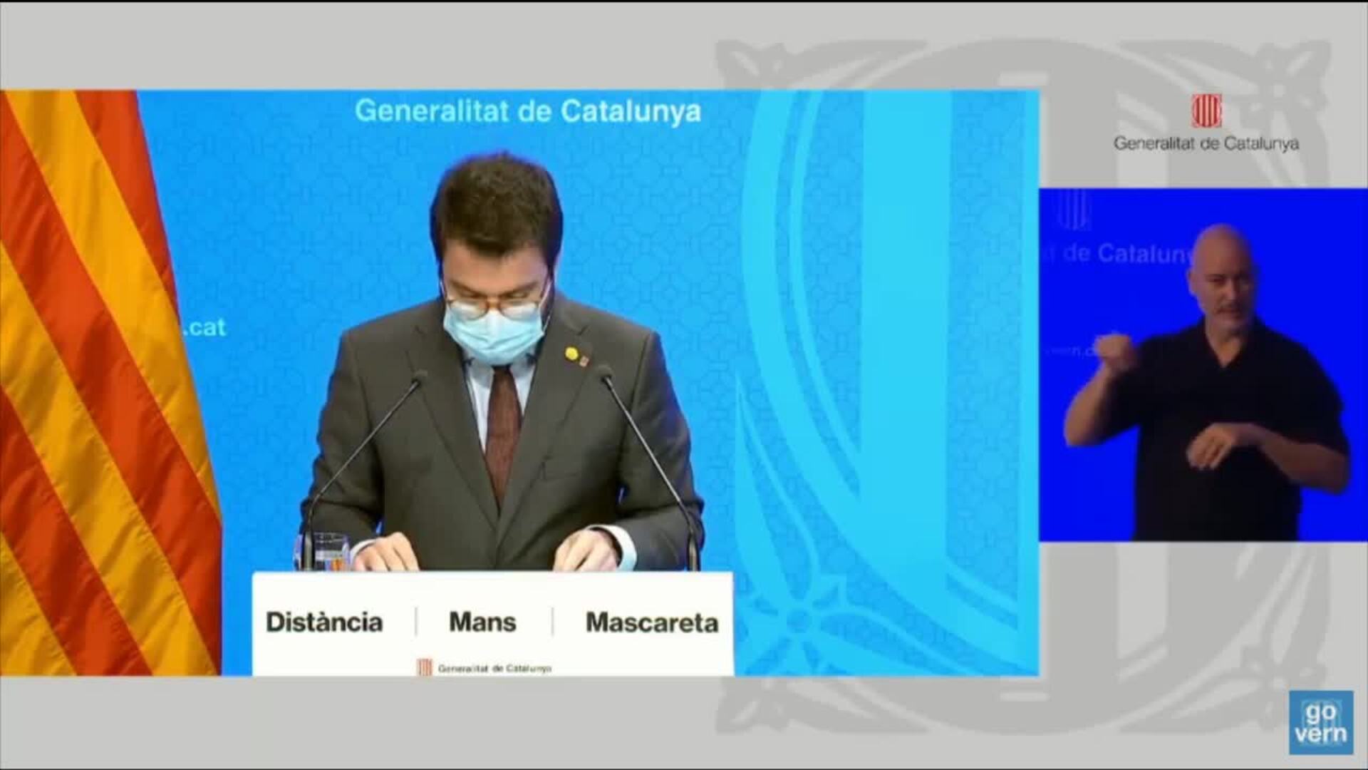 Aragonès dice que Cataluña pedirá el estado de alarma con &quot;mando único&quot; de la Generalitat